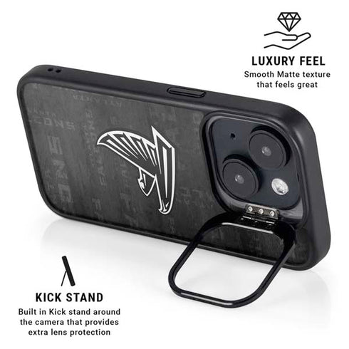 NFL Atlanta Falcons Black & White iPhone 15 Kickstand Case